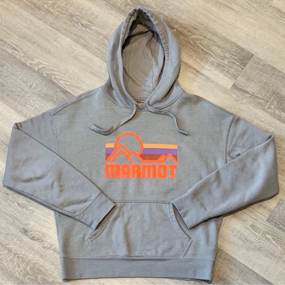 ✨ MARMOT ✨ Women’s Coastal Hoodie Sweatshirt Gray Orange Size Medium